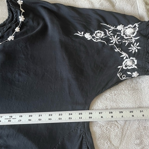 Soft Surroundings Embroidered Kaftan Womens Plus Size Black Boho Chic Cover Up - Picture 10 of 12